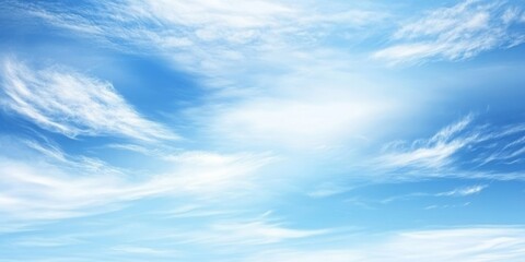 Blue Sky with Light White Clouds Background | Nature View, Abstract Sky Photography