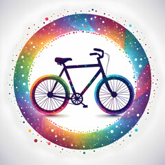 Fototapeta premium Bicycle Logo With Sparkling Ring 