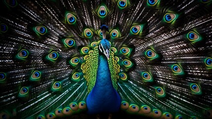 Obraz premium attractive and beautiful close up of peacock feather