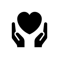 Fototapeta premium hands holding heart icon illustration 