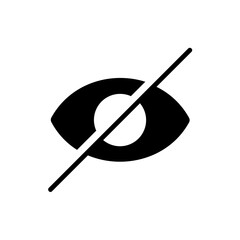 Sensitive content icon vector. Crossed out eye sign symbol