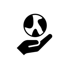 Earth and environment protection concept editable stroke outline icon isolated on blank background flat vector illustration. Color editable