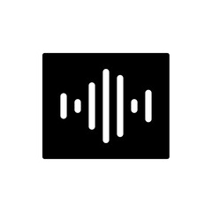Sound wave decibel audio record simple voice message icon. Color editable