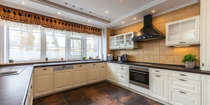 Classic kitchen interior design. Timeless and elegant style perfect for home decor, renovation, and lifestyle branding.