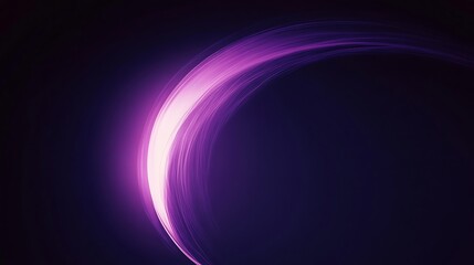 Illuminated Violet and Indigo Crescent in Dark Space Close-up