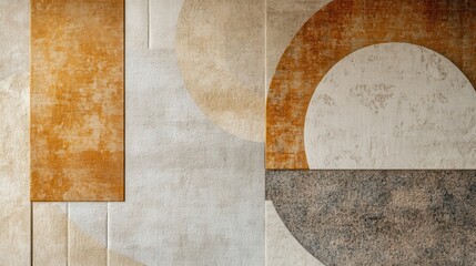 Abstract Geometric Wall Art with Earthy Tones and Textures