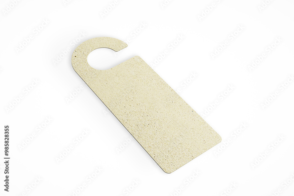 Poster blank door hanger on white background, 3d rendering. 3d rendering
