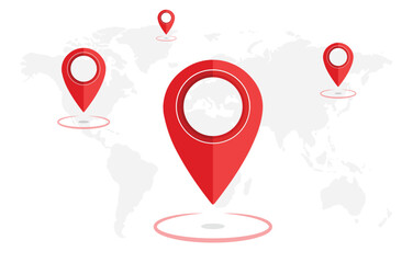 Destinations. Gps tracking map. Track navigation pins on street maps, navigate mapping technology and locate position pin. Futuristic travel gps map or location navigator vector illustration