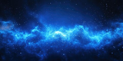 Fototapeta premium Stunning cosmic scene with vibrant blue nebula and stars.