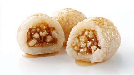 Delicious Songpyeon Rice Cakes with Sweet Filling.