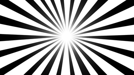 Modern Black and White Sunburst Symbol on White Background - Vector Illustration with 3D Effect and High Resolution