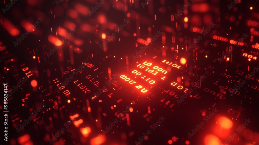 Poster an image technology concept with a picture symbol against an orange digital grid background. a 3d re