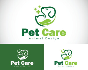 pet care logo creative health nature herbal dog and cat design concept pet shop