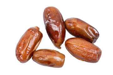 dry dates isolated on white or transparent, sweet fruit