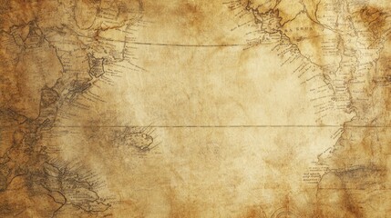 Faded vintage paper with an old map design, perfect for historical or antique projects.