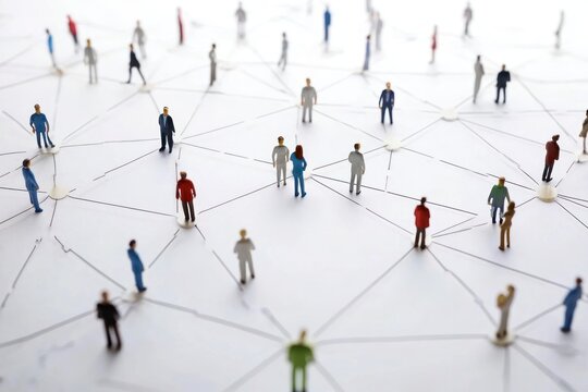 Business networking on solid white background, single object