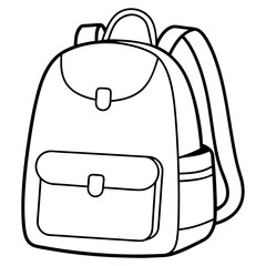 Bag line art vector illustration