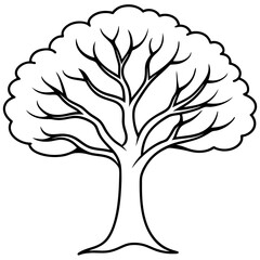 Obraz premium Tree line art vector illustration
