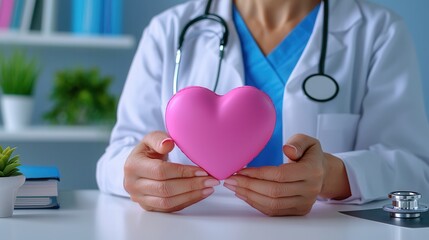 Senior Woman Having Heart Rate Monitored by Doctor - Health Checkup with Copy Space for Text