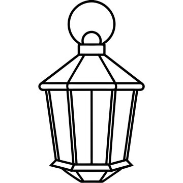 recommend clip art: street lamp isolated on white line art vector illustration