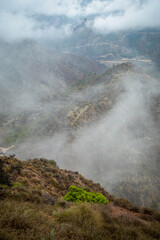 Vertical view of th Lunar Landscape in El Valle Regional Park in Murcia, Murcia Region, Spain with...
