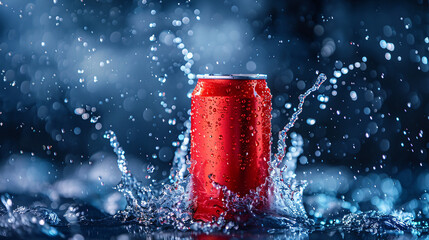 Tossing a red soda can skyward