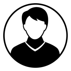 Black User Profile Icon in Simple Design for Social Media and Identity Representation