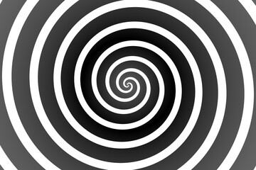 Radial black and white spiral background