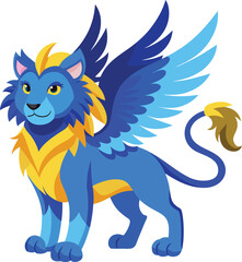 Winged Lion Vector Illustration