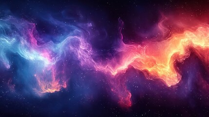 Obraz premium cosmic abstract background with swirling blue mint and purple smoke digital glitch effects creating otherworldly atmosphere