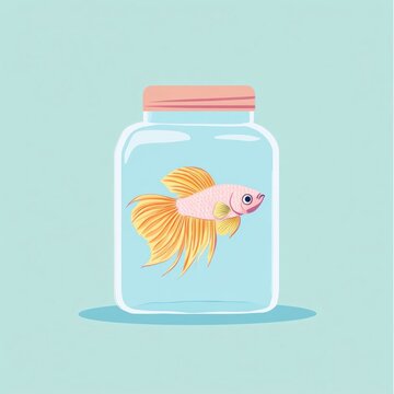 recommend clip art: Betta Fish in a Jar Illustration.