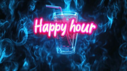"Neon Happy Hour: Delicious Food & Drinks Under Vibrant Lights for Unforgettable Gatherings