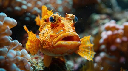 Orange Scorpionfish Closeup.