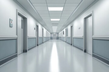 Obraz premium Night shift hospital hallway on solid white background, single object