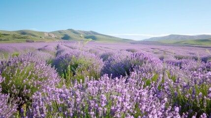 Obraz premium Purple Lavender Field Landscape