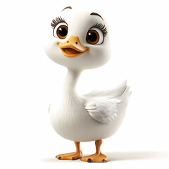 baby goose isolated on white background