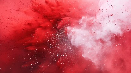 colorful red white red austrian flag color holi paint powder explosion isolated background. Austria colors celebration soccer travel tourism concept