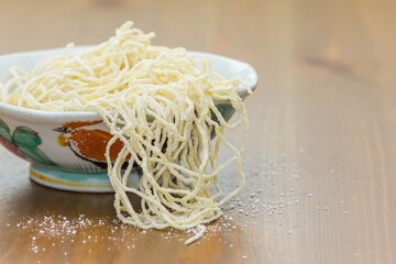 Closeup Egg noodles
