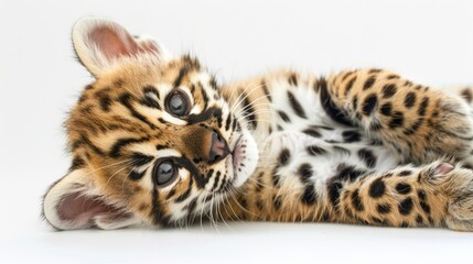 Obraz premium Adorable Baby Ocelot Portrait