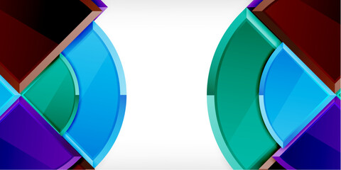 Abstract background - circles and round triangles with 3d effect. Vector Illustration For Wallpaper, Banner, Background, Card, Book Illustration, landing page