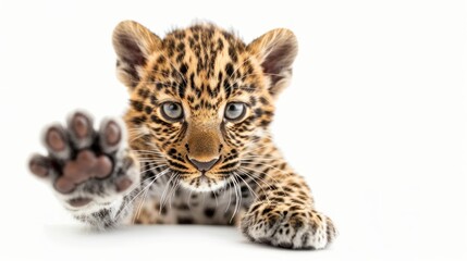 Cute Leopard Cub Reaching Out