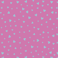 Minimalistic seamless pattern with small hearts on a plain background. Vector print for wallpaper, fabric, textile design, wrapping paper.