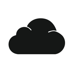 clouds icon over white background, silhouette style, vector illustration.