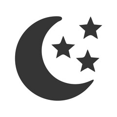 moon and stars icon, night or bedtime symbol, vector illustration