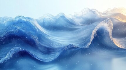 Fototapeta premium dynamic blue wave pattern on crisp white background abstract fluid forms create sense of motion and energy clean modern aesthetic with subtle gradients