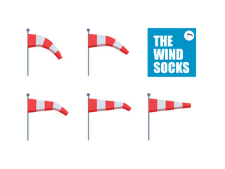 A set of Windsocks flag. Isolated Vector illustration