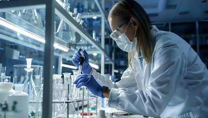 Scientist analyzing a novel active pharmaceutical ingredient in a laboratory setting