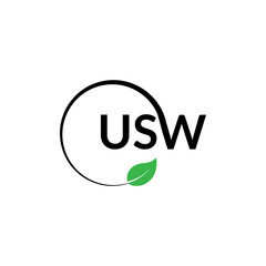 Vector Graphic Branding Letter Element. BLACK Background. ABSTRACT CREATIVE LETTER LOGO DESIGN.USW Logo.