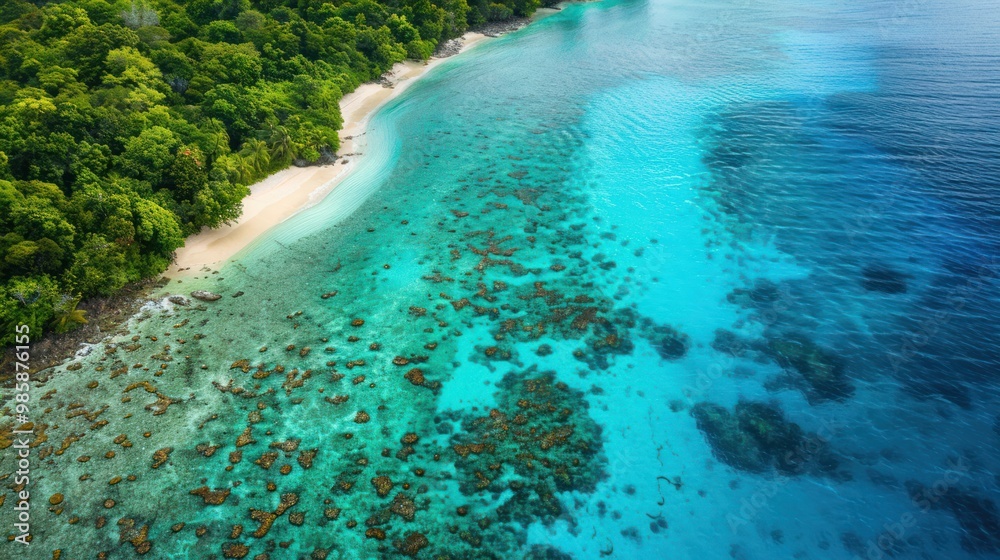 Canvas Prints aerial view of pristine tropical beach