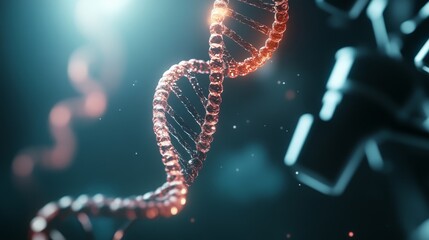A high-resolution holographic representation of a DNA double helix, illustrating the complex structure of genetic code. This image symbolizes life, science, technology, innovation, and the future.